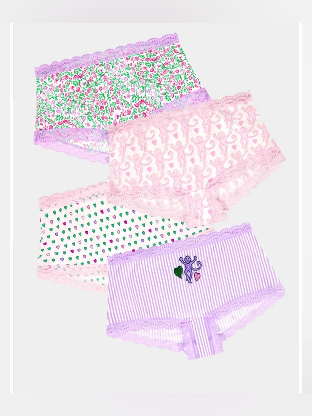 ROLLER RABBIT PASTEL CORE BOYSHORT  -  4 PACK -  NWT